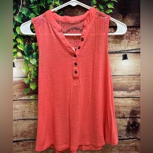 Chic Sleeveless Coral Blouse